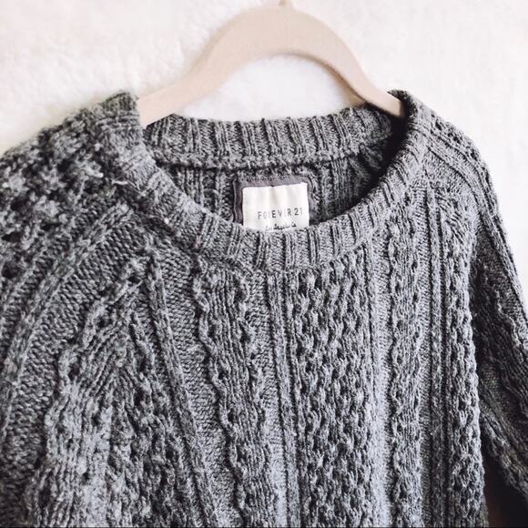 Forever 21 Gray Knit Long Sleeve Sweater - Picture 3 of 8